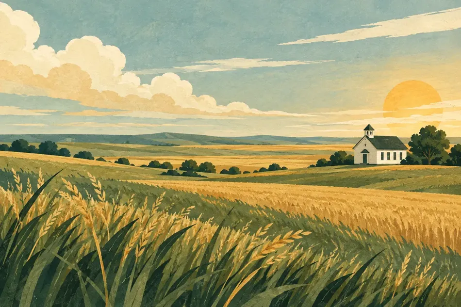 Great Plains school landscape.